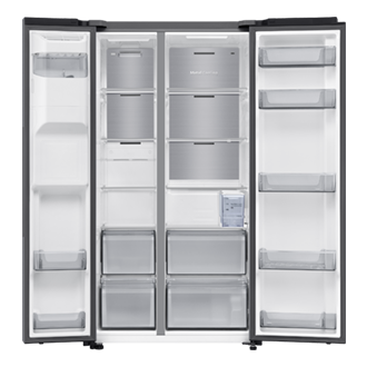 Frigorífico Americano Bespoke AI 178cm 640L Clase D Inox RS70F65KDTEF Front-Open-without-food Silver 