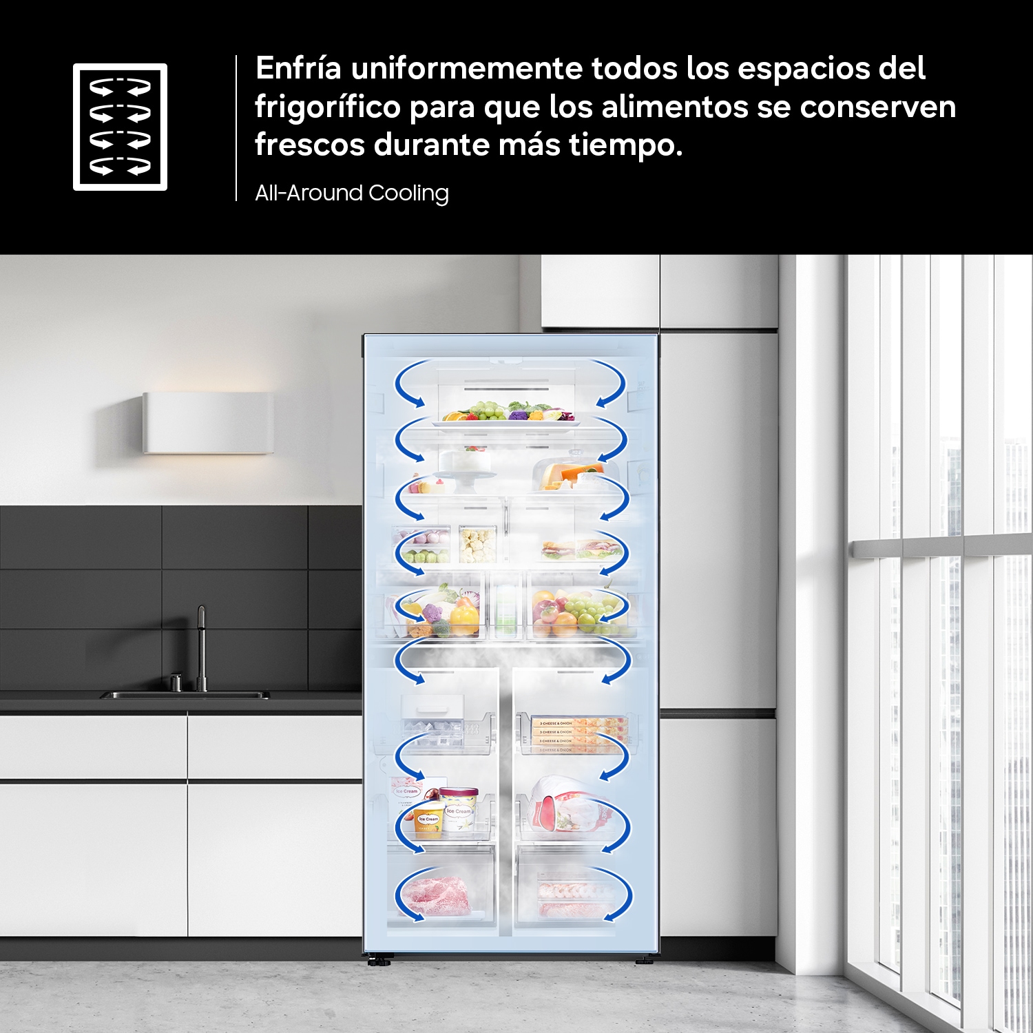 Frigorífico Americano Bespoke AI 178cm 640L Clase D Inox RS70F65KDTEF Inox