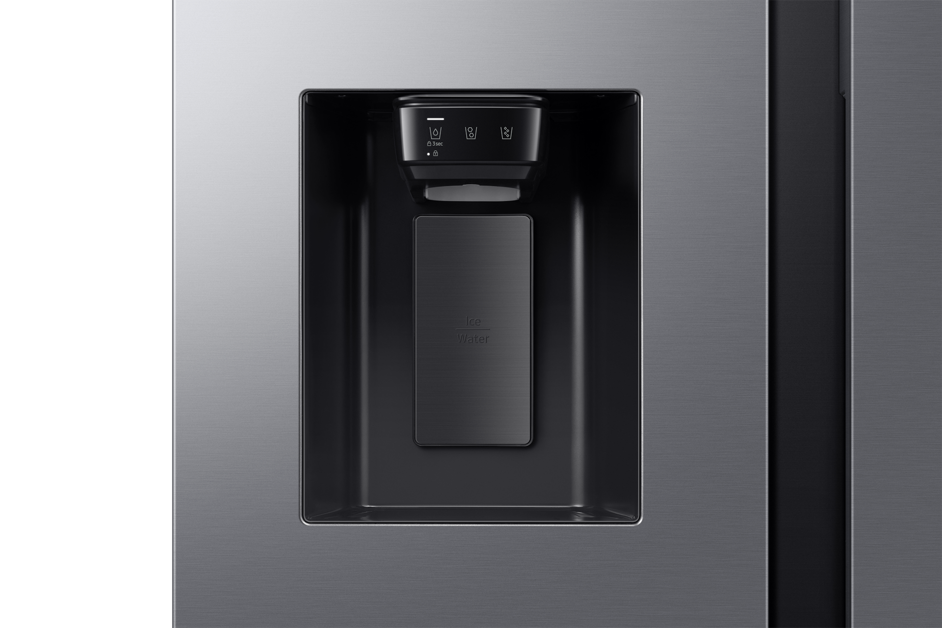 Frigorífico Americano Bespoke AI 178cm 640L Clase E Inox RS70F65KETEF Detail-Dispenser Silver 