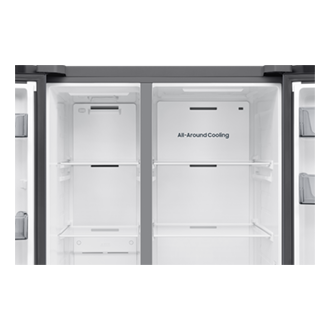 Frigorífico Americano Bespoke AI 178cm 659L Clase E Inox RS70F65QETEF Detail-All-Around-Cooling Silver 