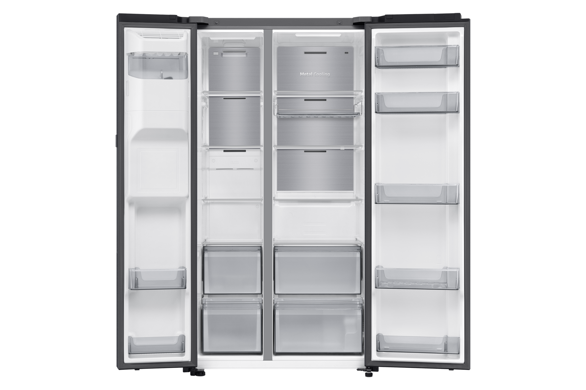 Frigorífico Americano Bespoke AI 178cm 640L Clase D Grafito RS80F64KDFEF Front-Open-without-food Black Doi 