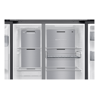 Frigorífico Americano Bespoke AI 178cm 640L Clase D Grafito RS80F64KDFEF Detail-Metal-Cooling Black Doi 