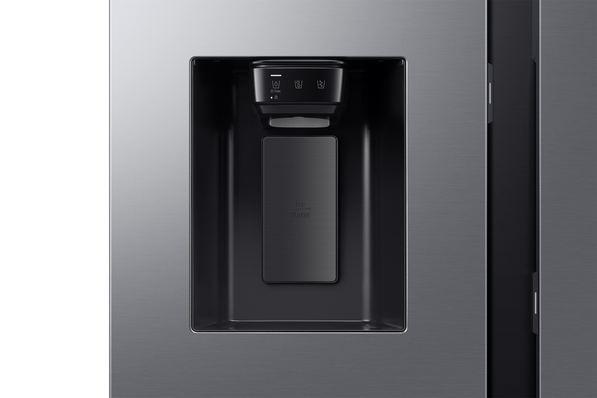 Frigorífico Americano Bespoke AI 178cm 640L Clase D Inox RS80F64KDTEF Detail-Dispenser Silver 