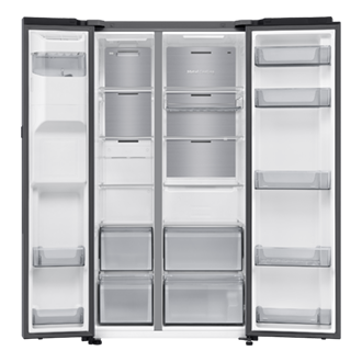 Frigorífico Americano Bespoke AI 178cm 640L Clase D Inox RS80F64KDTEF Front-Open-without-food Silver 