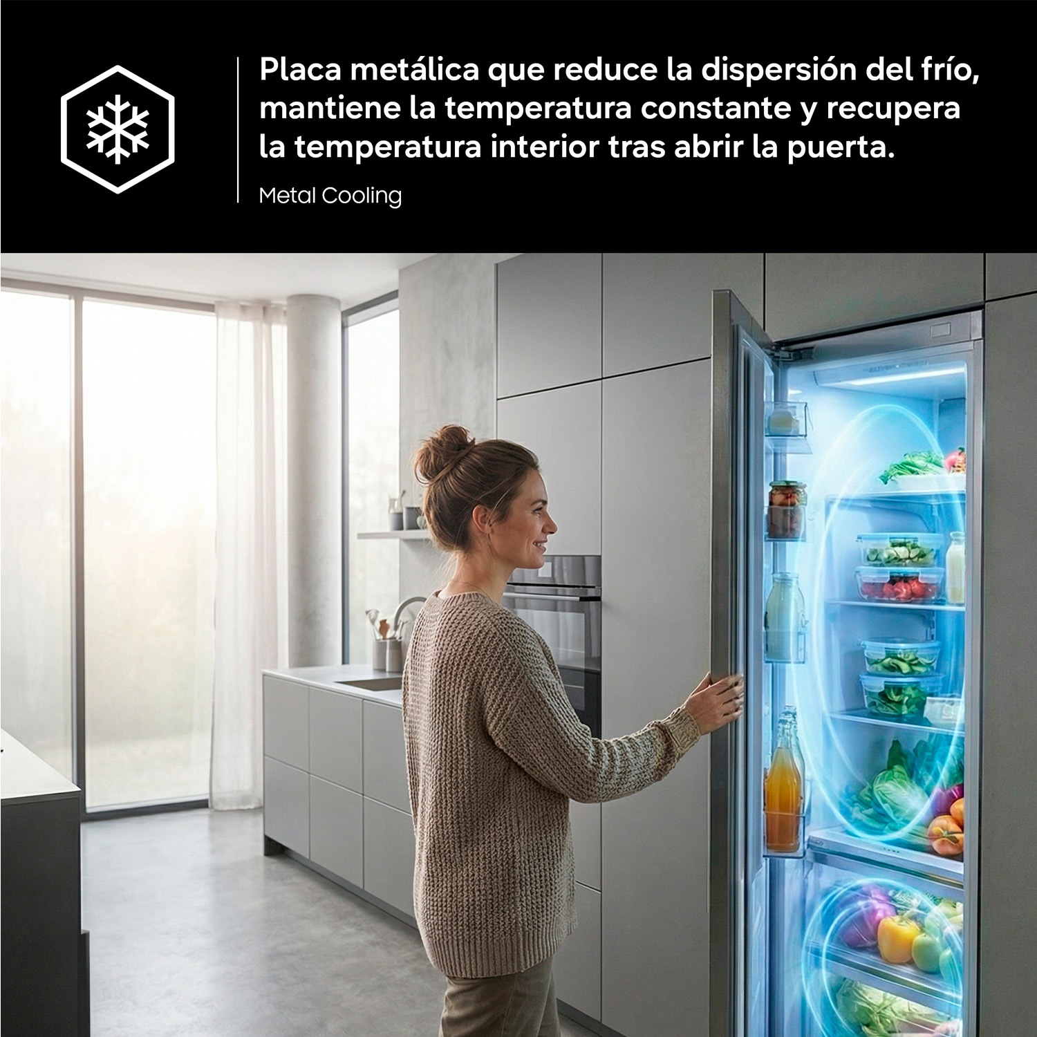 Frigorífico Americano Bespoke AI 178cm 621L Clase E Inox RS90F64EETEF Inox