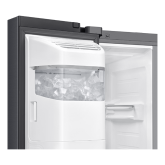 Frigorífico Americano Bespoke AI Family Hub™ 178.5cm 614L Clase E Grafito RS90F66BEFEF Detail-IceMaker Black Doi 