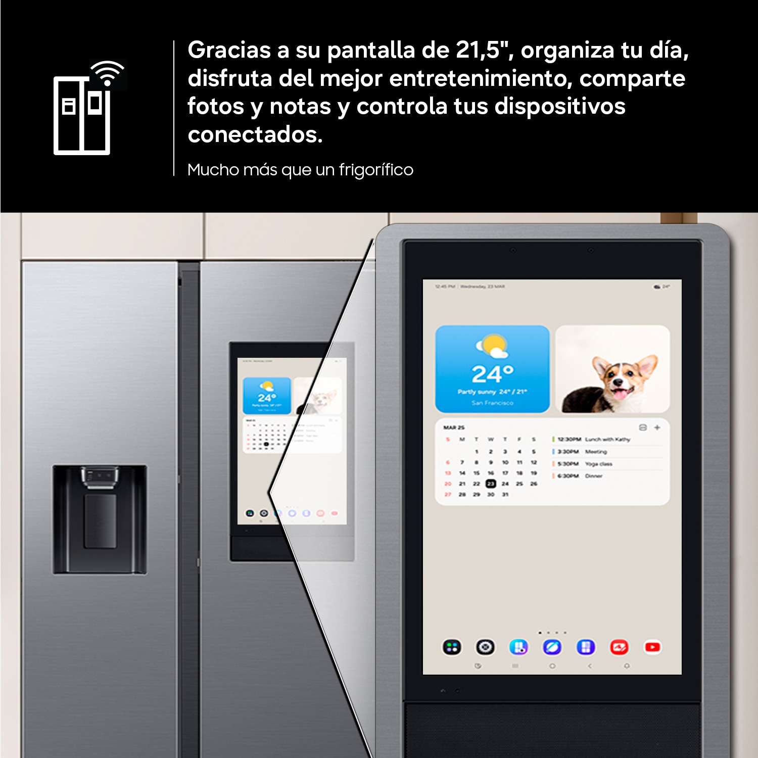 Frigorífico Americano Bespoke AI Family Hub™ 178.5cm 614L Clase E Grafito RS90F66BEFEF Grafito