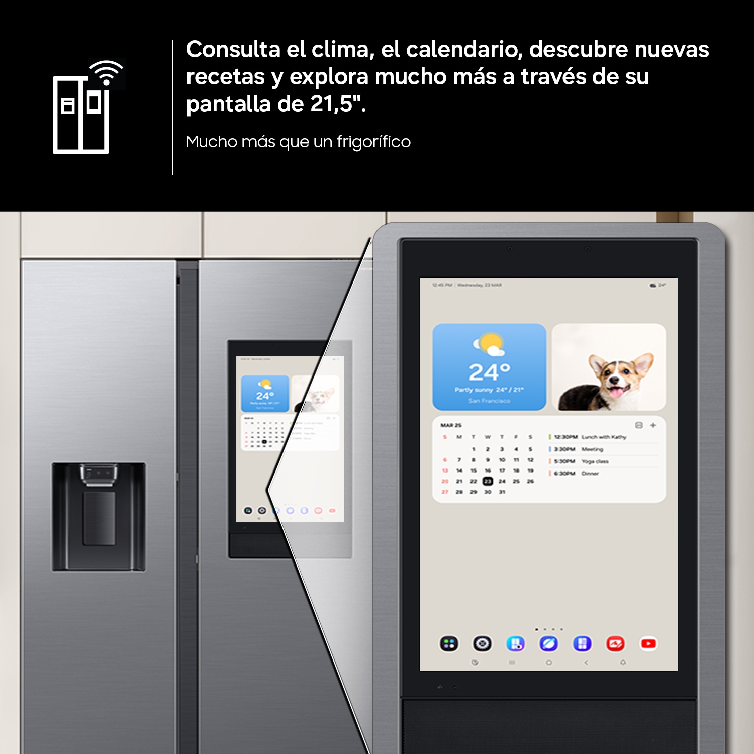 Frigorífico Americano Bespoke AI Family Hub™ 178.5cm 614L Clase E Inox RS90F66BETEF Inox