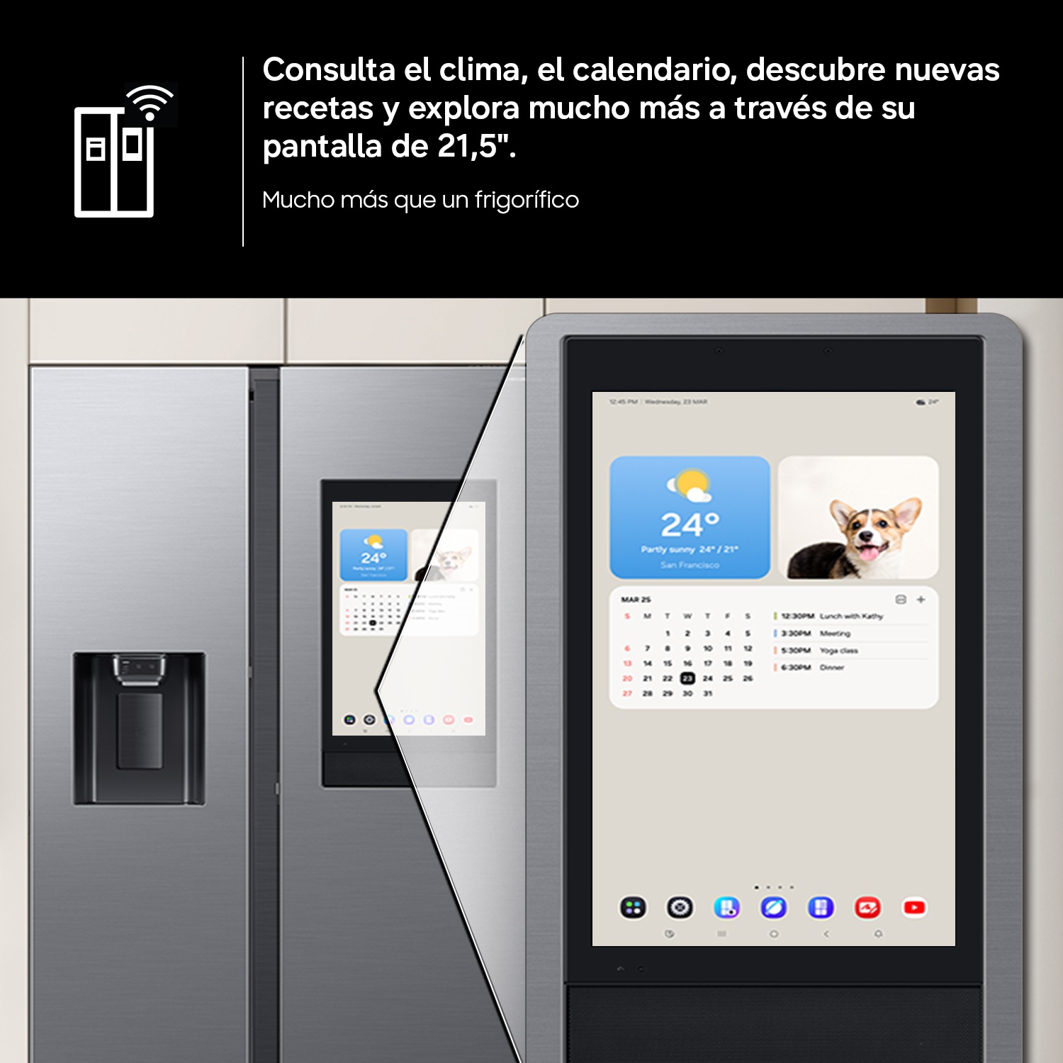 Frigorífico Americano Bespoke AI Family Hub™ 178.5cm 614L Clase E Inox RS90F66BETEF Inox