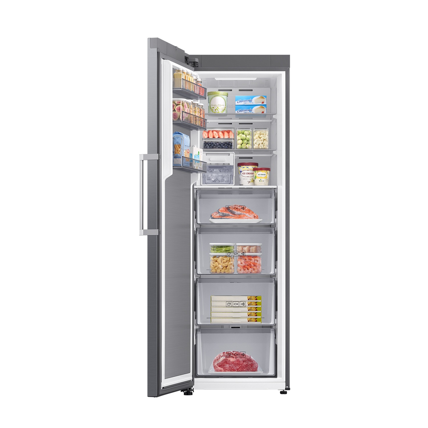 Congelador Vertical Bespoke AI 186cm 323L Clase D Inox RZ70H32HDTEF Inox