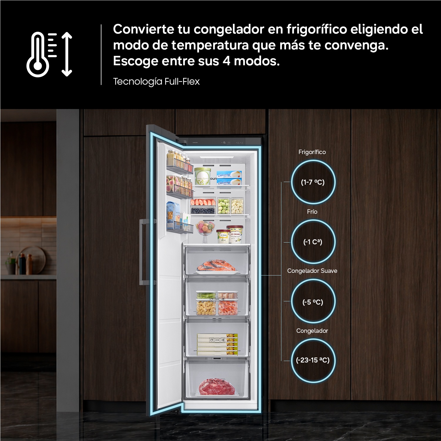 One Door RI80H24 Full-Flex Convertible 387L Front-Open-With-Food1 White 