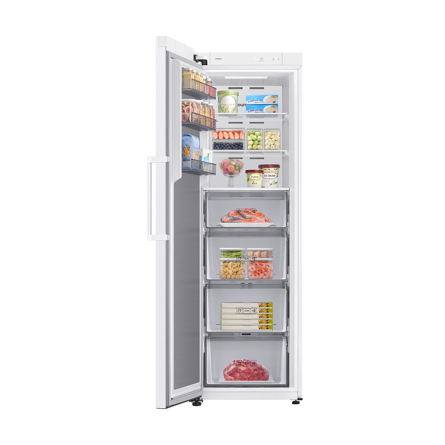 Congelador Vertical Bespoke AI 186cm 323L Clase E Blanco RZ70H32KEVEF ​ ​ White