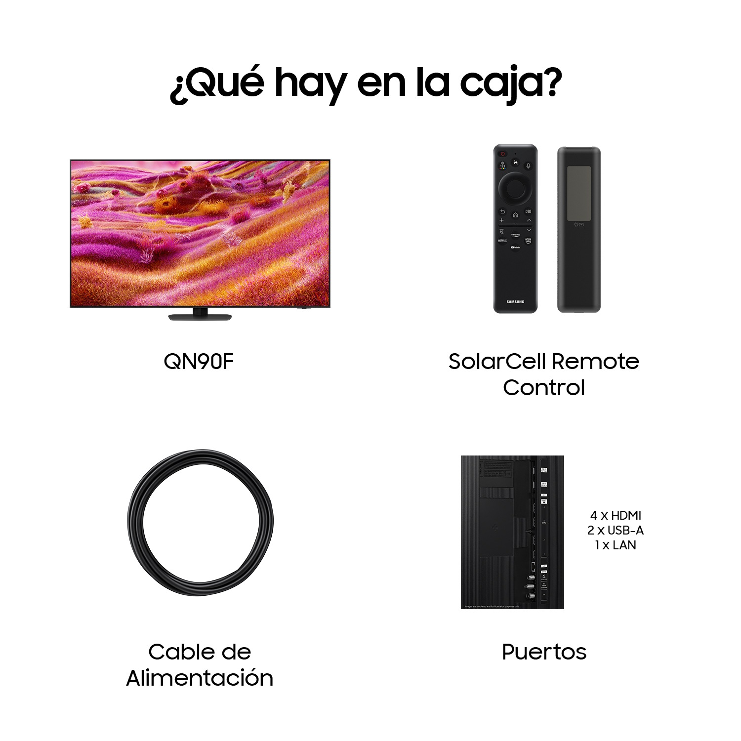 TV 55" Neo QLED QN90F 4K Samsung Vision AI Smart TV 2025 Negro