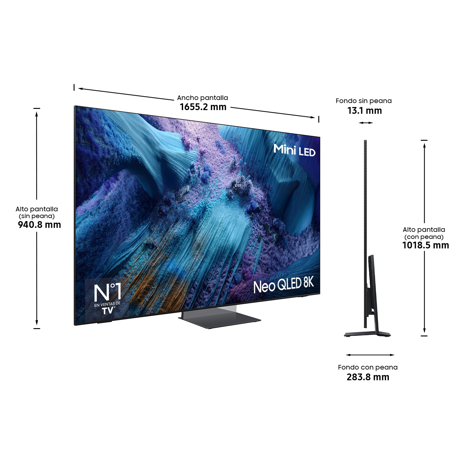 TV 75" Neo QLED QN990F 8K Samsung Vision AI Smart TV 2025 Graphite