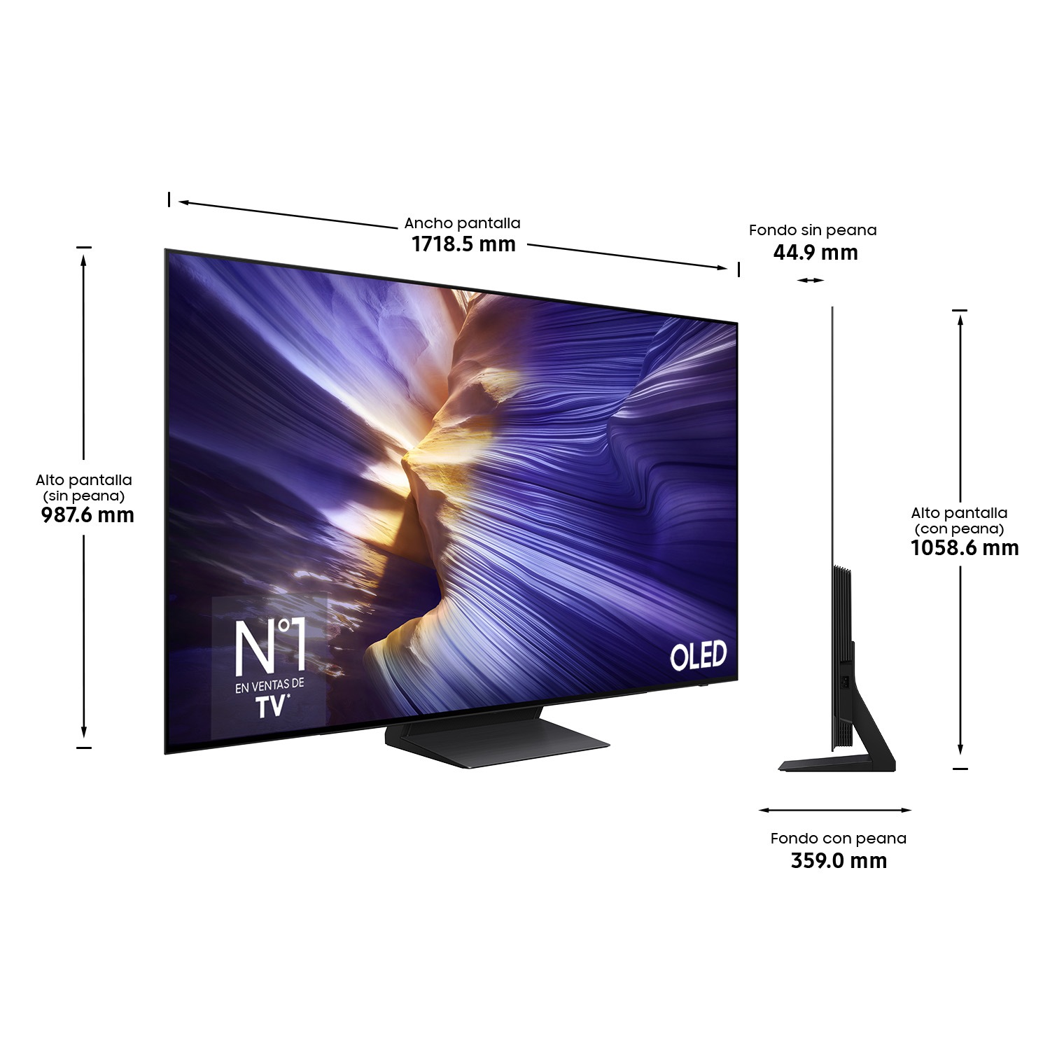 TV 77" OLED S93F 4K Samsung Vision AI Smart TV 2025 Black