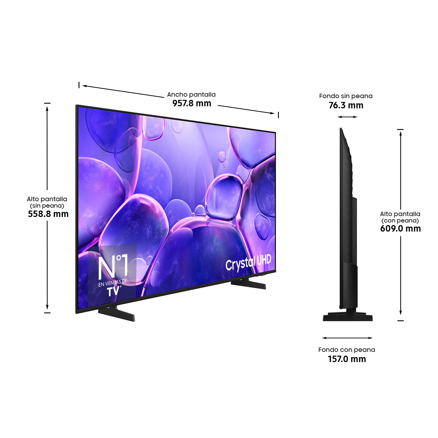 Crystal UHD U8075F 4K Smart TV (2025) Negro