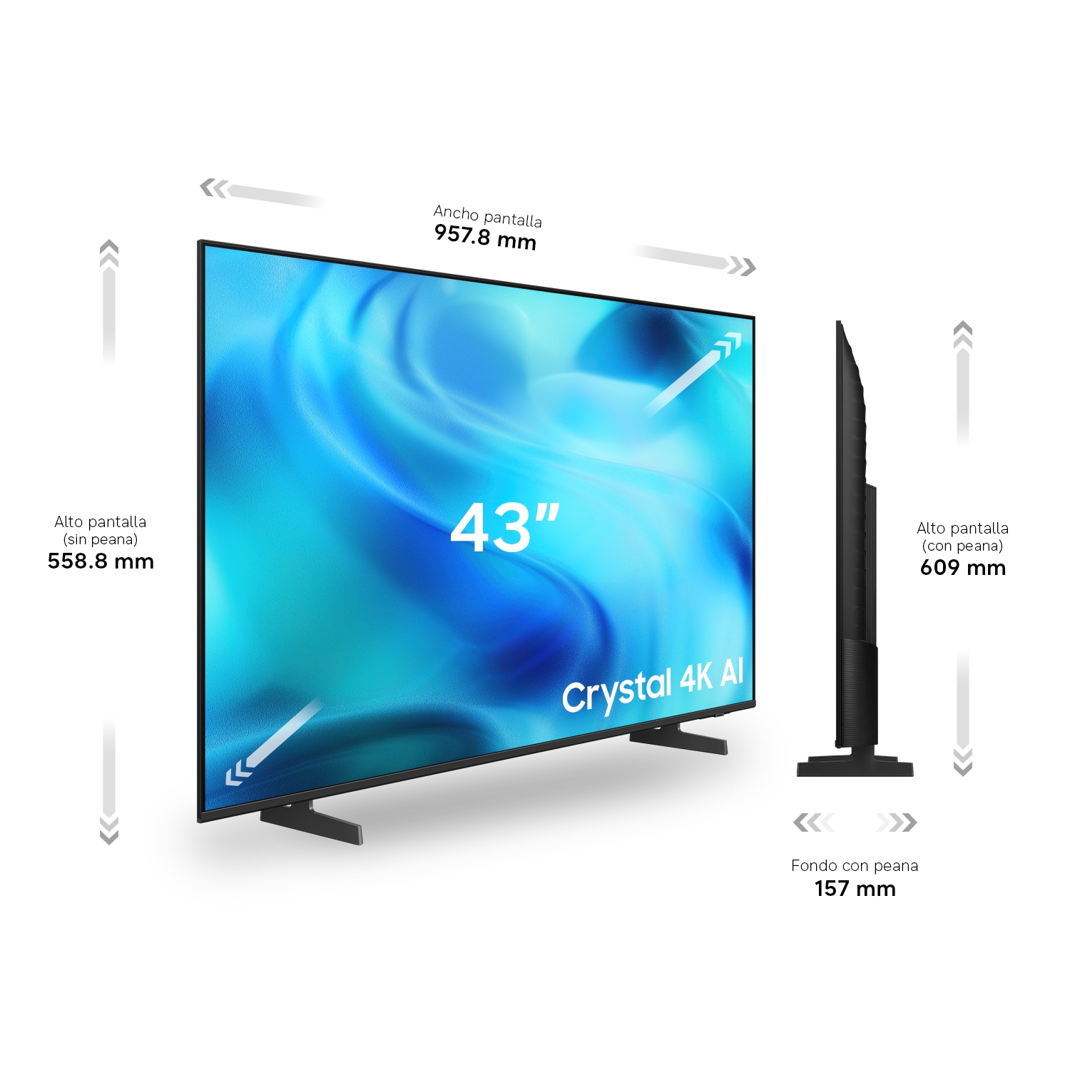 TV 43" Crystal UHD U8075H 4K Samsung Vision AI Smart TV (2026) Titanium Gray