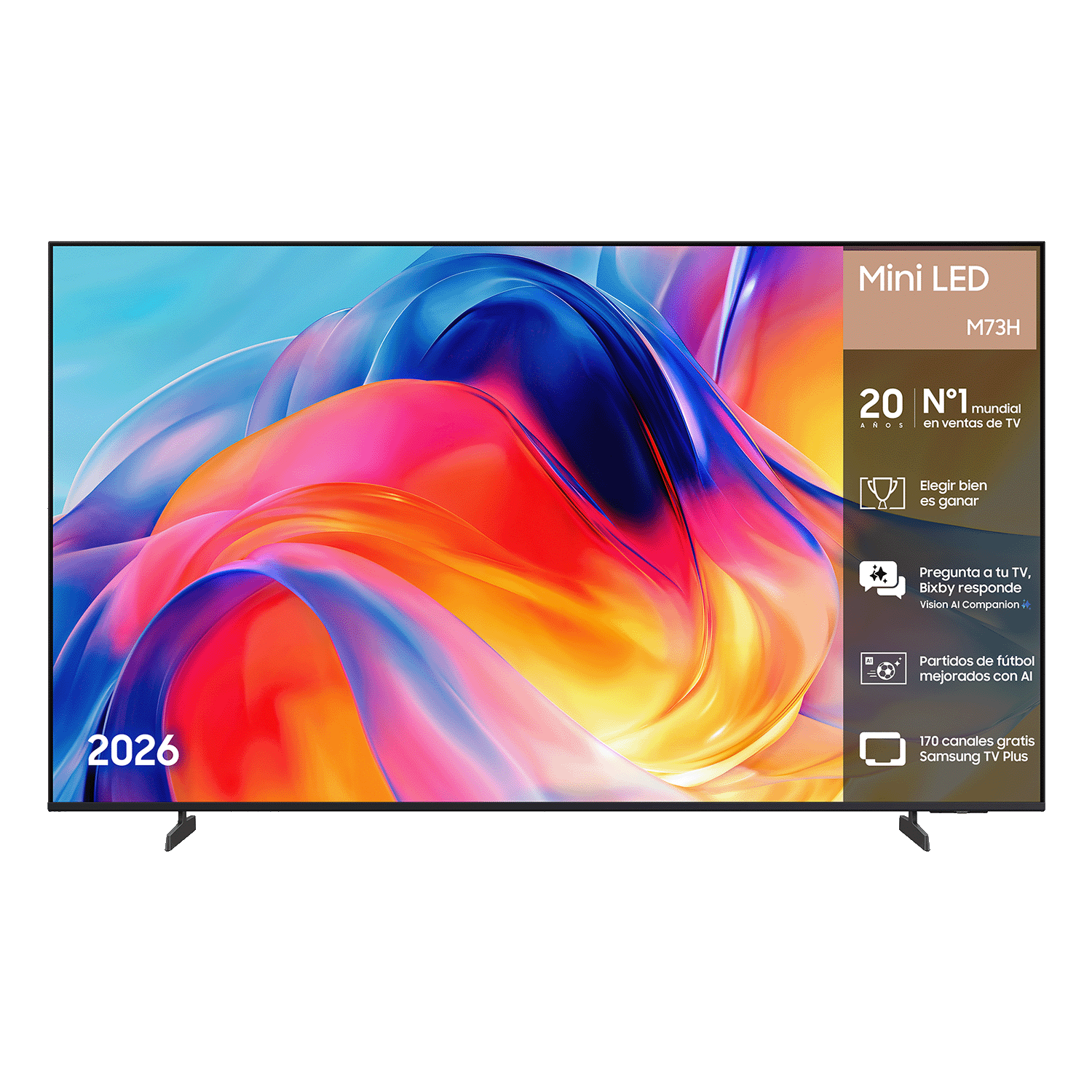 Mini LED M70H 4K Samsung Vision AI Smart TV (2026) Front Titanium Black 