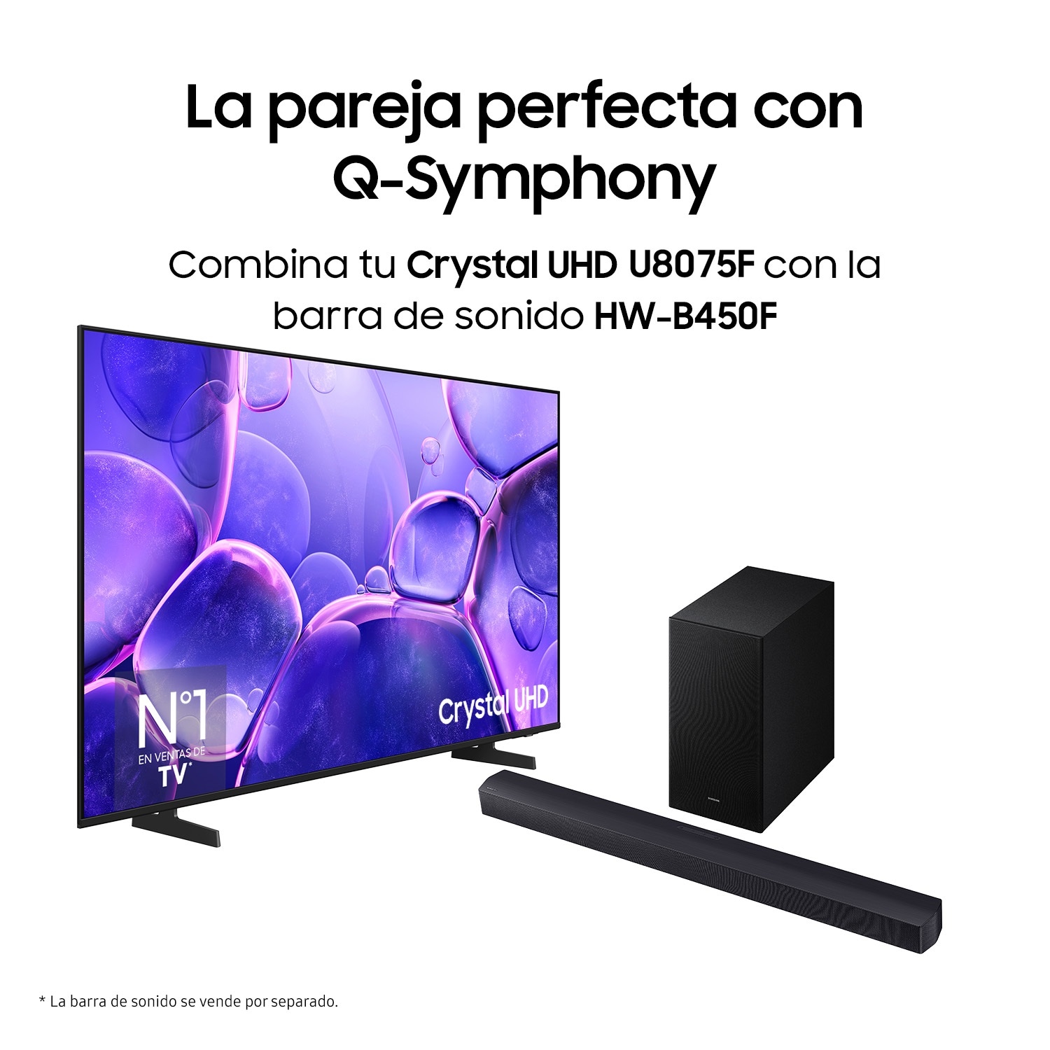 TV 55" Crystal UHD U8075F 4K Smart TV 2025 Negro