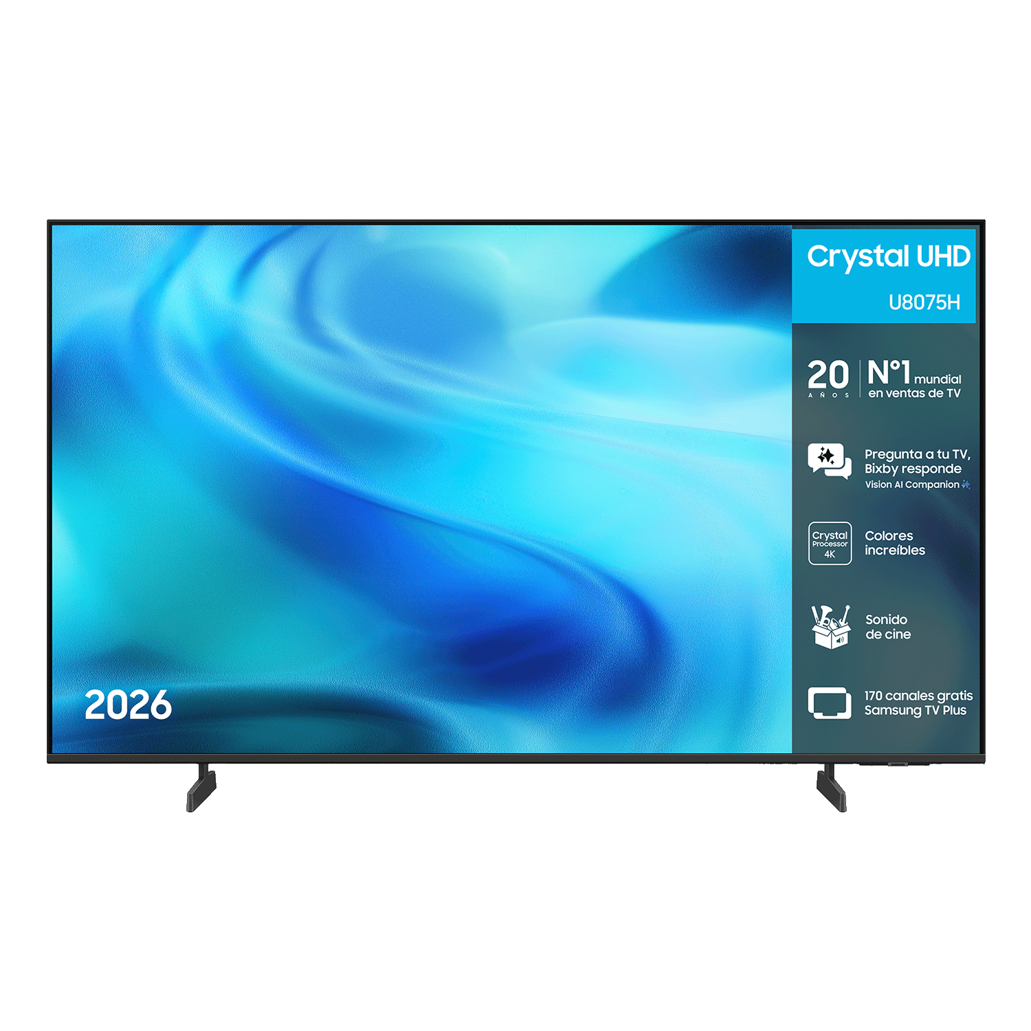 TV {size}" Crystal UHD U7005H 4K Samsung Vision AI Smart TV (2026) Front Black