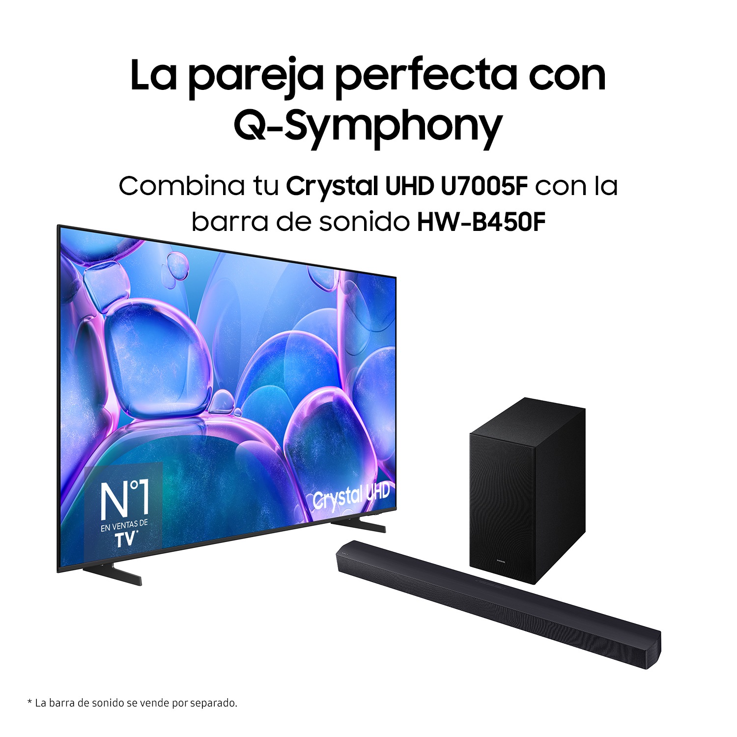 TV 65" Crystal UHD U7025F 4K Samsung Smart TV 2025 Negro