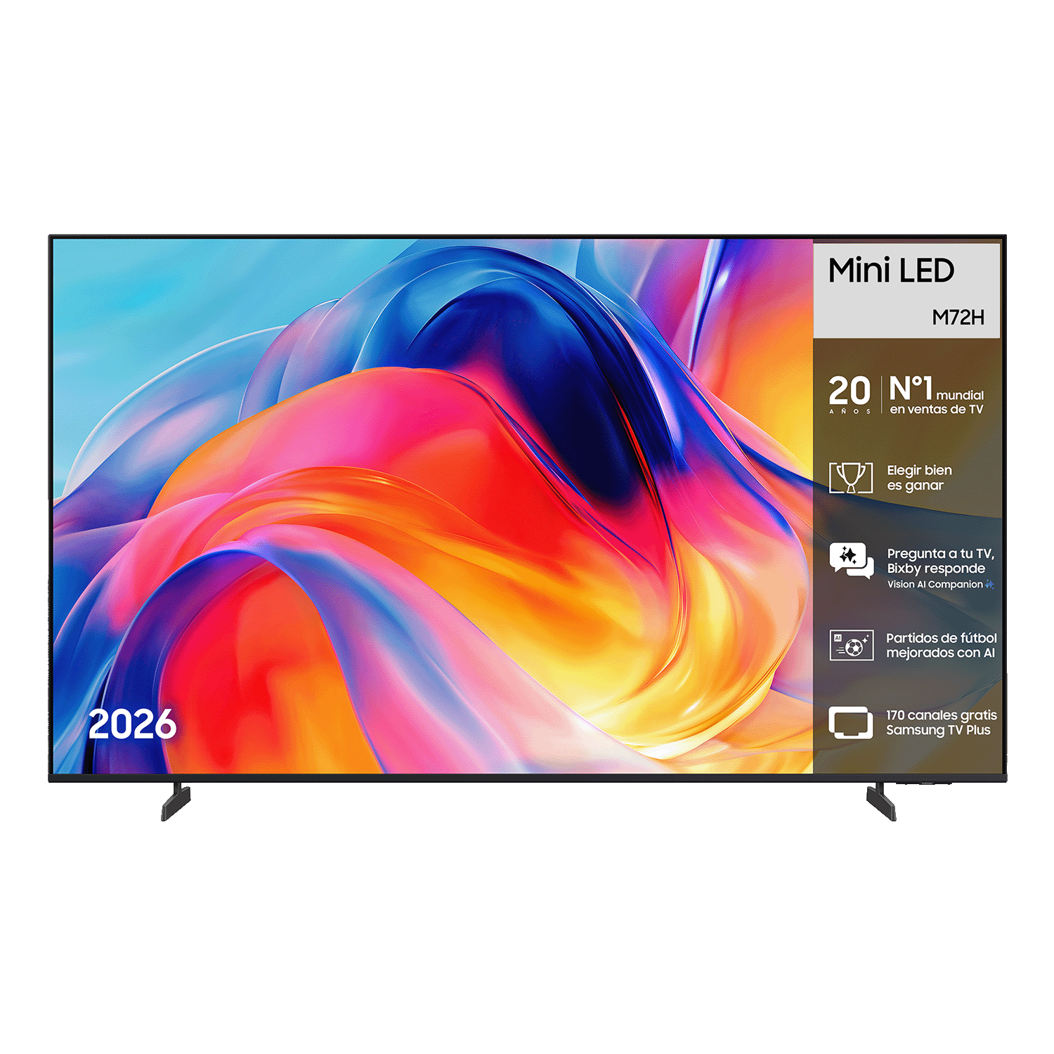 Mini LED M70H 4K Samsung Vision AI Smart TV (2026) Front Titanium Black 