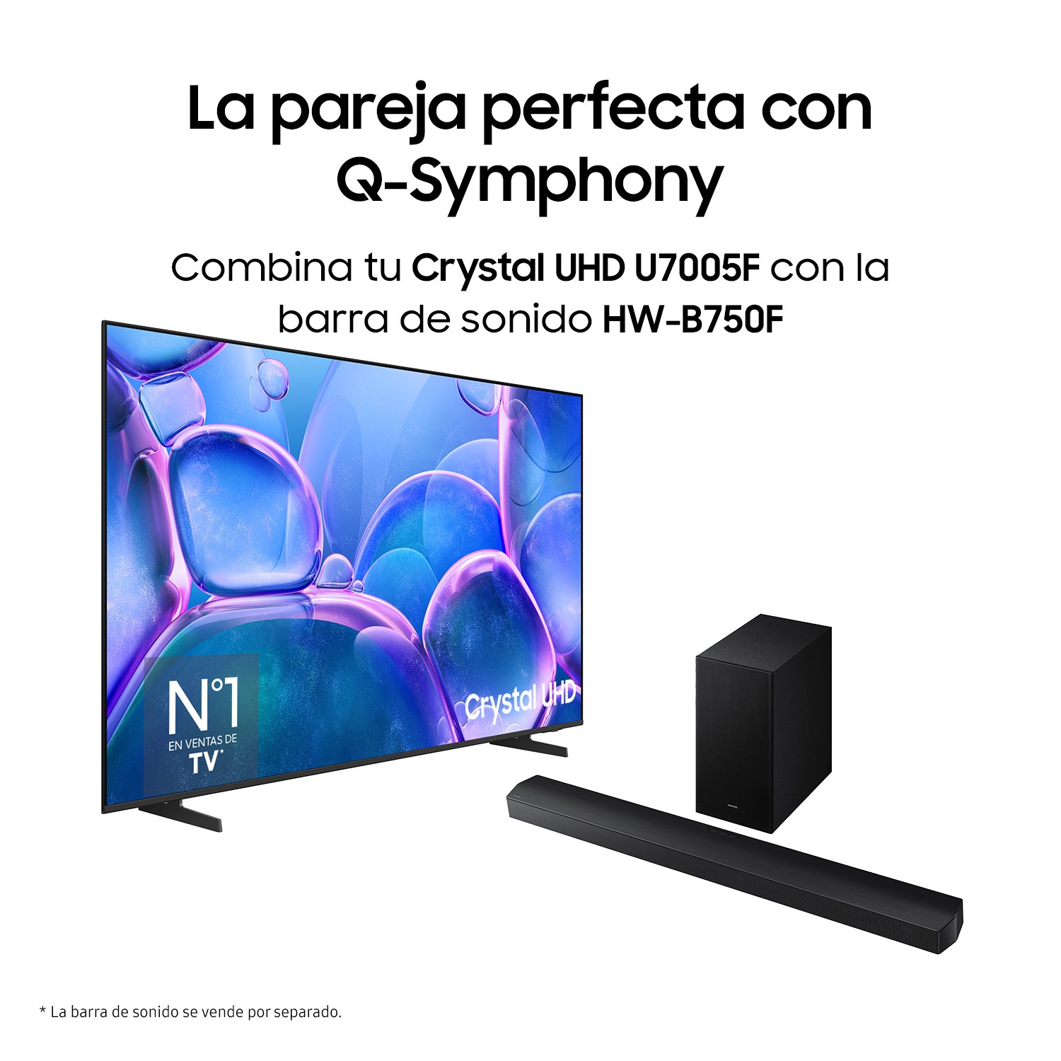 TV 75" Crystal UHD U7005F 4K Samsung Smart TV 2025 Negro