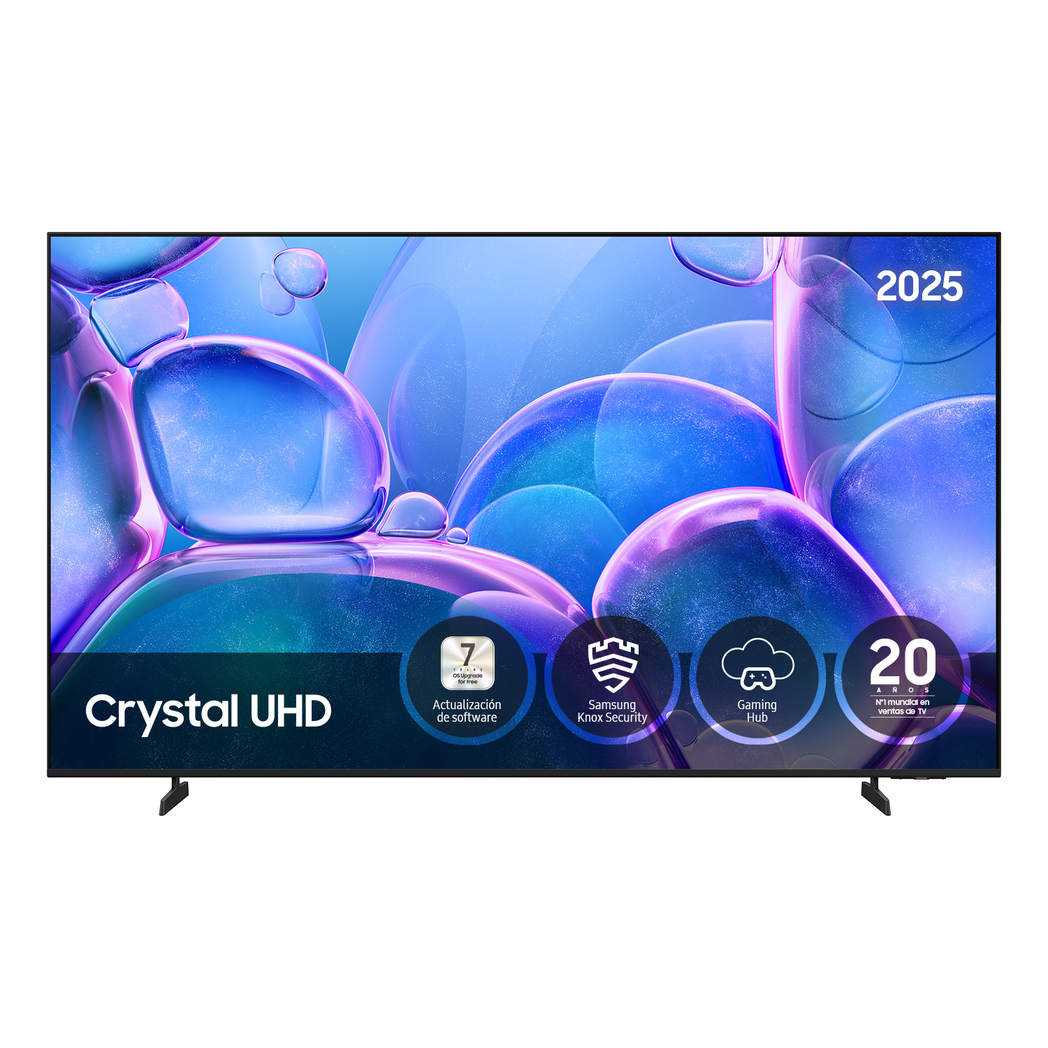 TV 75" Crystal UHD U7025F 4K Samsung Smart TV 2025 Negro