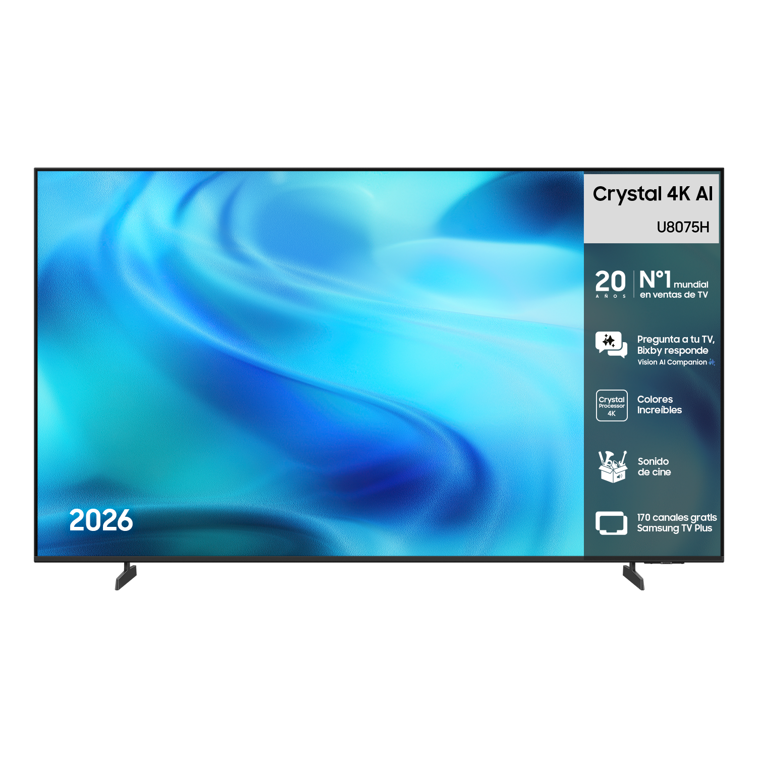 TV 75" Crystal UHD U8075H 4K Samsung Vision AI Smart TV (2026) Titanium Gray