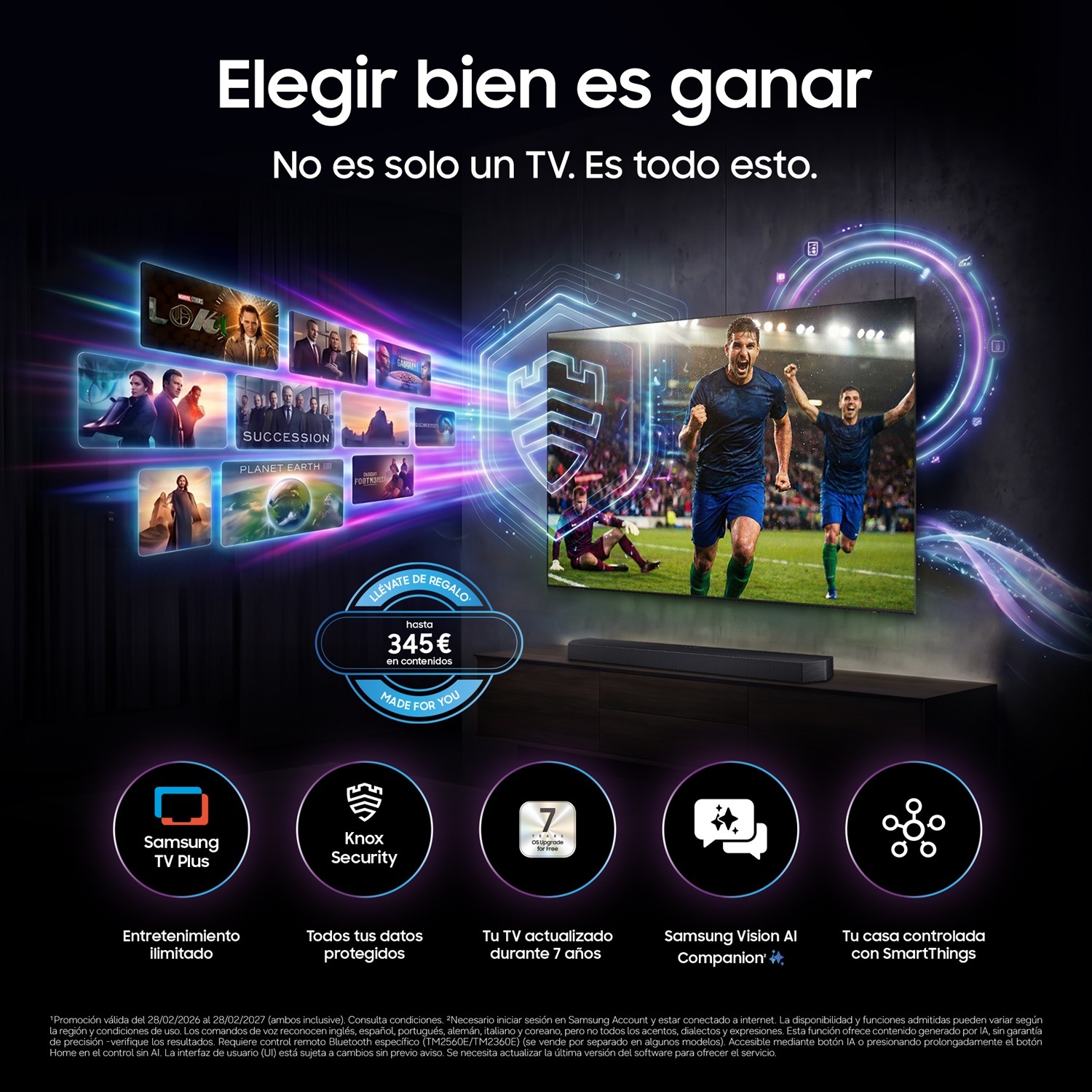 85'' inch Mini LED M70H 4K Samsung Vision AI Smart TV 2026 Titanium Black
