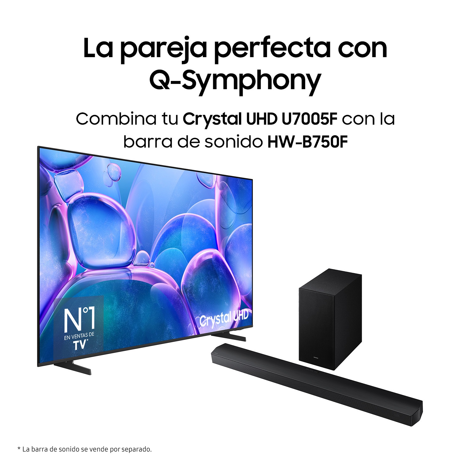 TV 85" Crystal UHD U7025F 4K Samsung Smart TV 2025 Negro