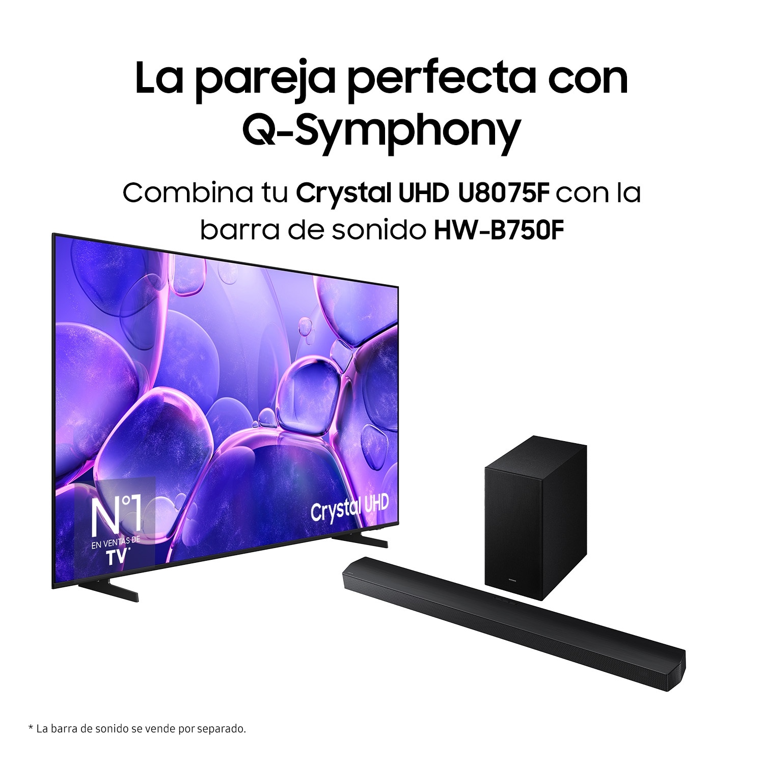 TV 85" Crystal UHD U8075F 4K Smart TV 2025 Negro