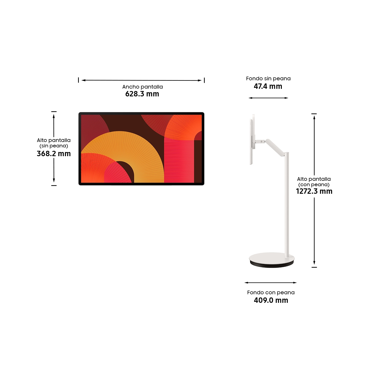 TV 27" The Movingstyle LSM7F 4K QHD Touch Interaction con Pantalla Portátil 2025 White