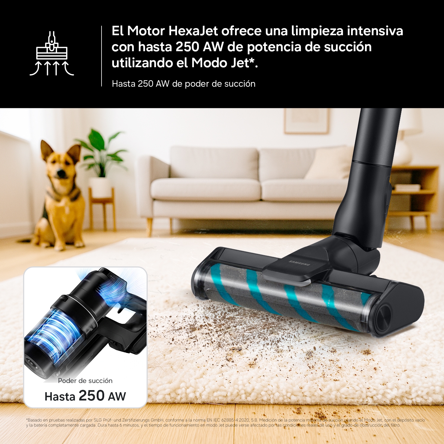 Aspiradora sin cable Jet 85S Complete 250AW Sistema de Filtración HEPA VS70H25WFT/WA ​ ​ Verde