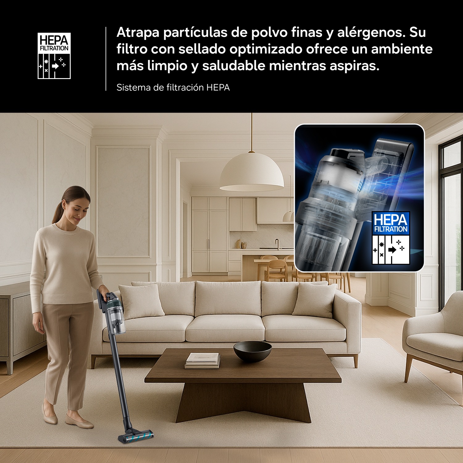 Aspiradora sin cable Jet 85S Complete 250AW Sistema de Filtración HEPA VS70H25WFT/WA ​ ​ Verde