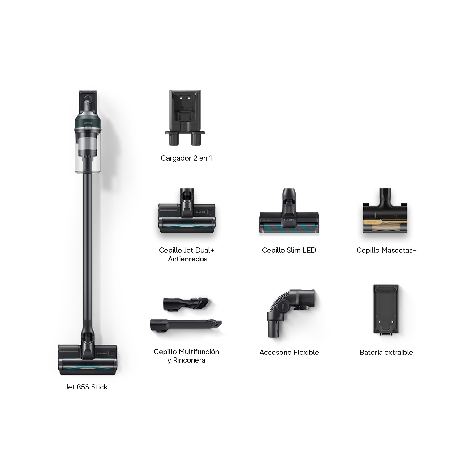 Aspiradora sin cable Jet 85S Complete 250AW Sistema de Filtración HEPA VS70H25WFT/WA ​ ​ Verde