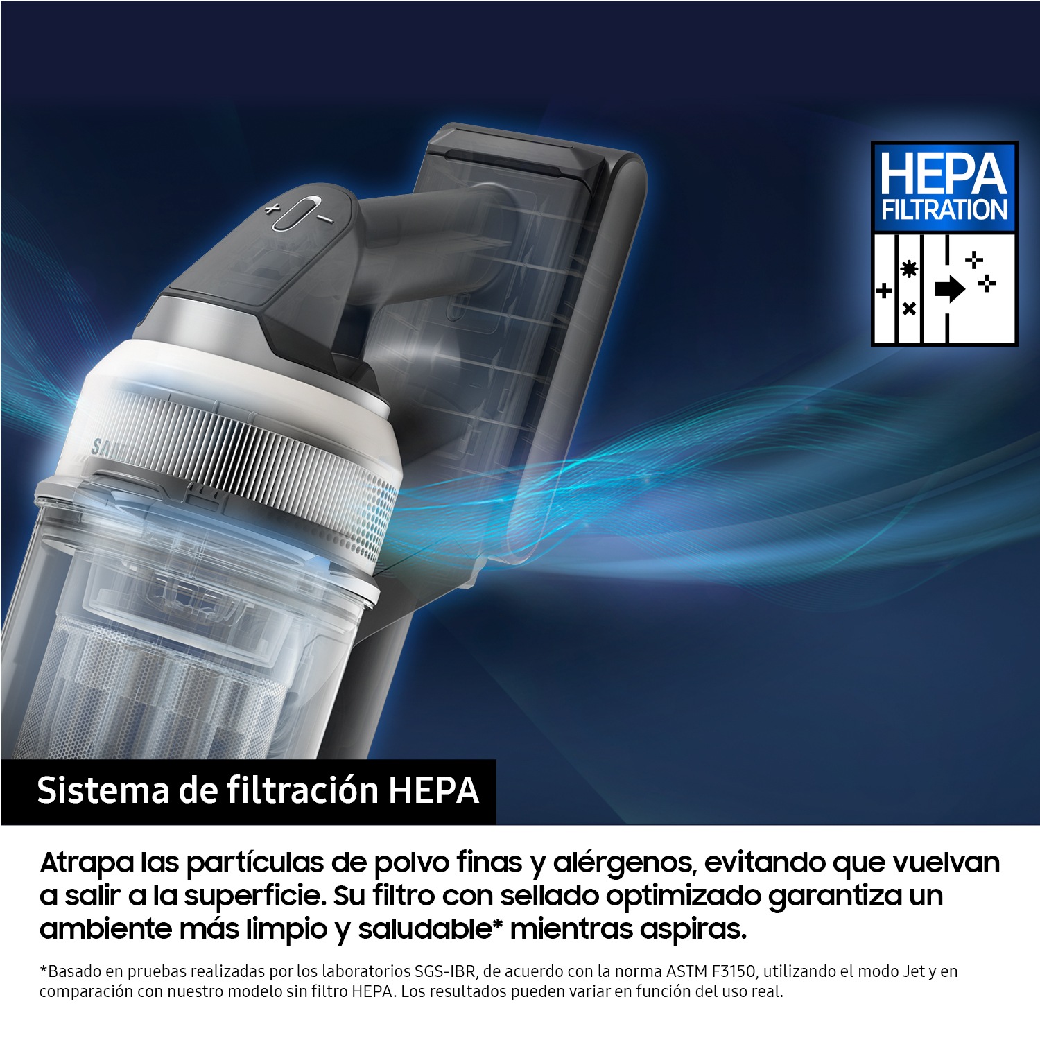 Aspiradora sin cable Bespoke AI Jet Lite 280W Sistema de Filtración HEPA VS80F28DLP/WA Gris