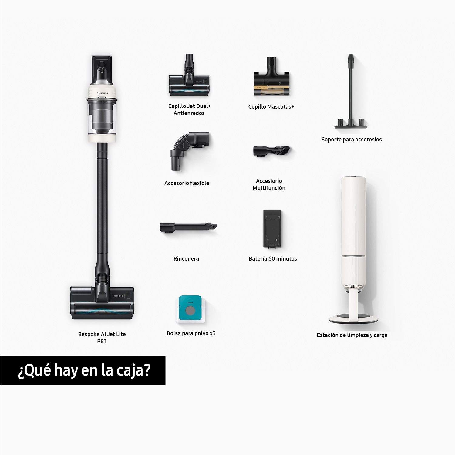 Aspiradora sin cable Bespoke AI Jet Lite 280W Sistema de Filtración HEPA VS80F28DLP/WA Gris