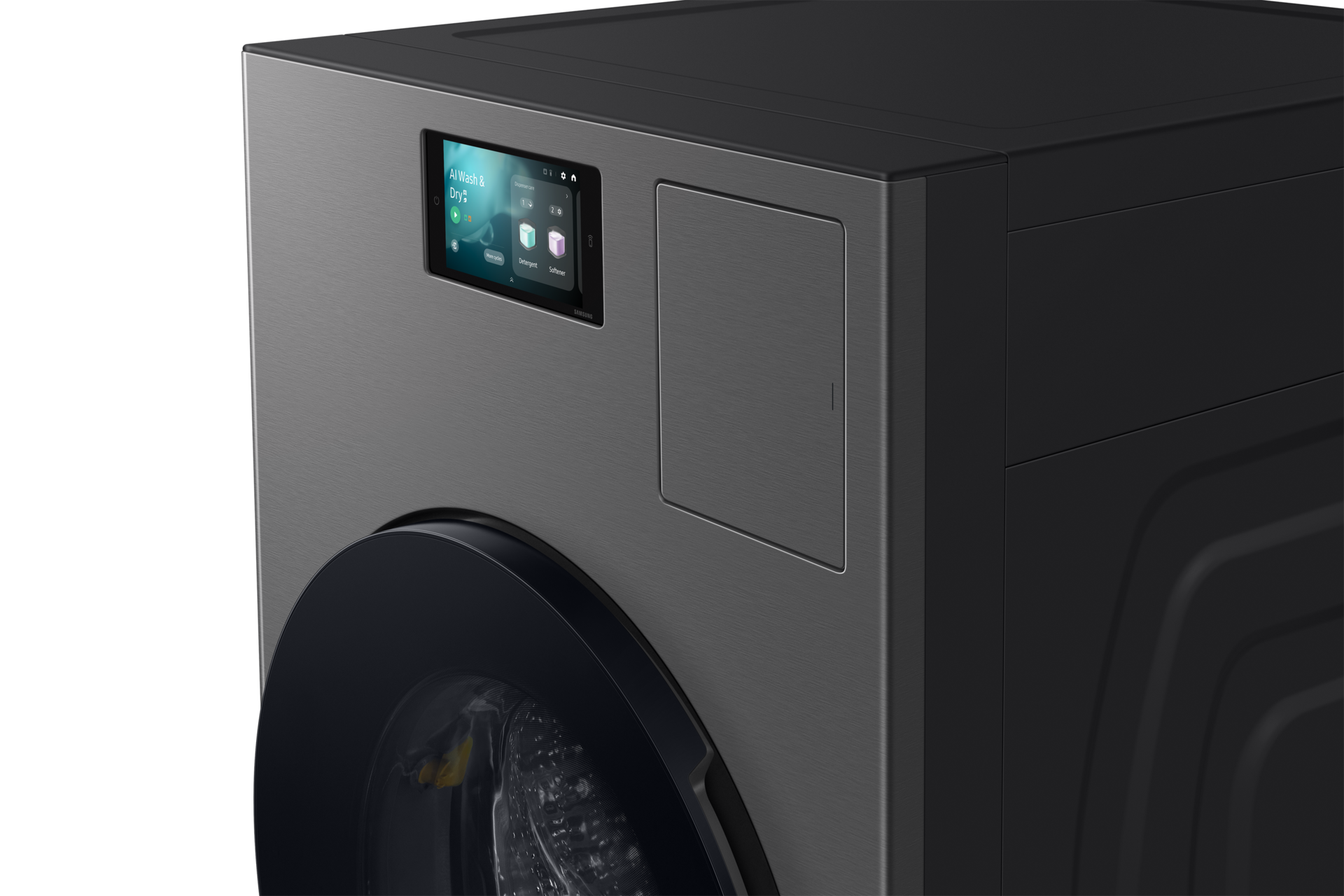 Lavadora Secadora 18kg/11kg Bespoke AI Laundry Combo™ Clase A Grafito WD18DB8995BZT2 ‎ ‎ ‎ R-Perspective-Detail1 Gray 