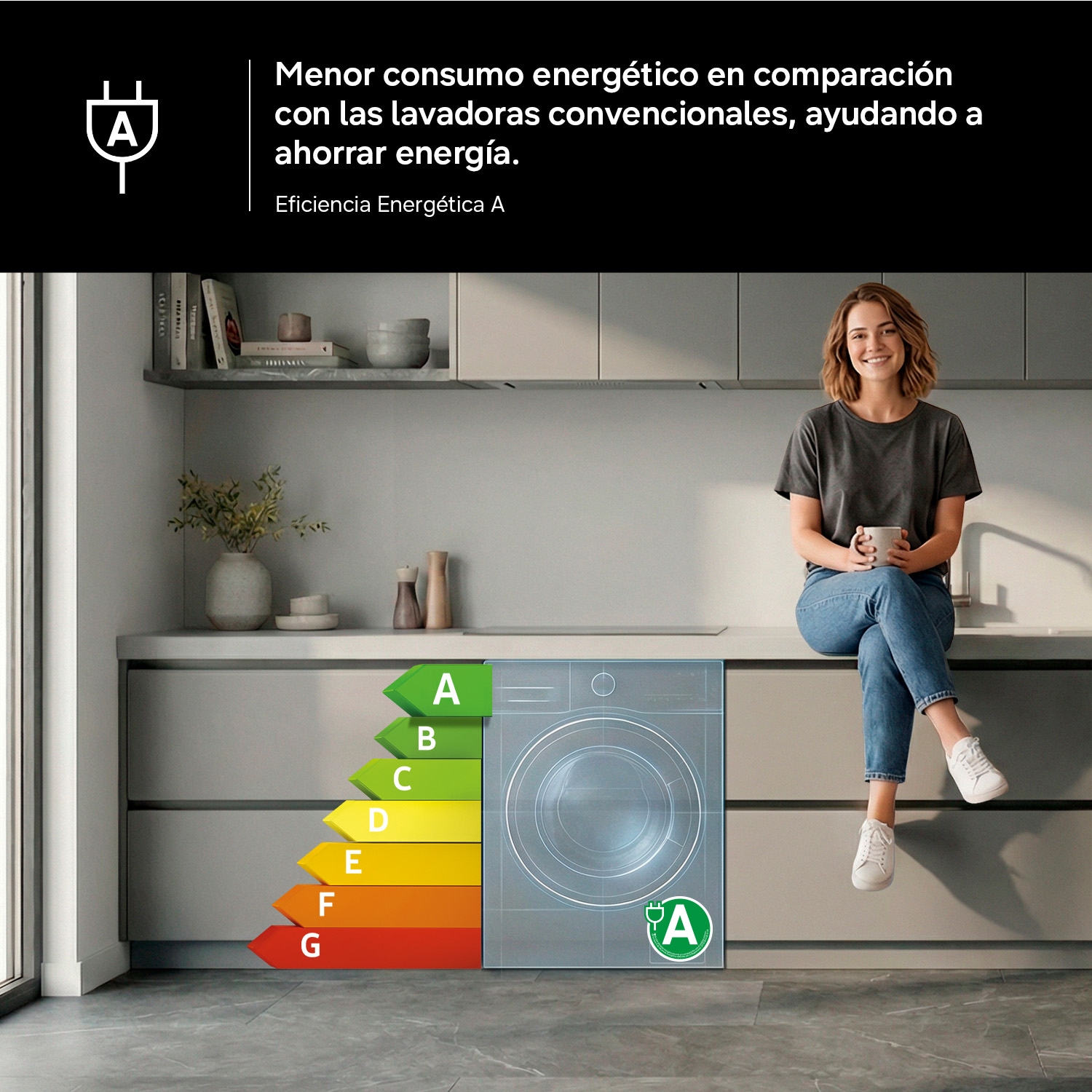 Lavasecadora 8Kg/6Kg Motor Digital Inverter Clase E/A Blanca WD80HG4U04BEEC ﻿​‍‌ ﻿​‍‌ + ﻿​‍‌ Blanco
