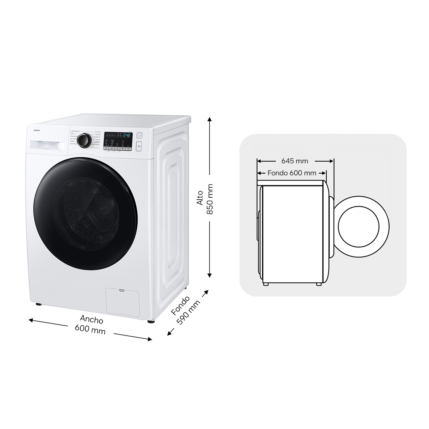 Lavasecadora 8Kg/6Kg Motor Digital Inverter Clase E/A Blanca WD80HG4U04BEEC ﻿​‍‌ ﻿​‍‌ + ﻿​‍‌ Blanco