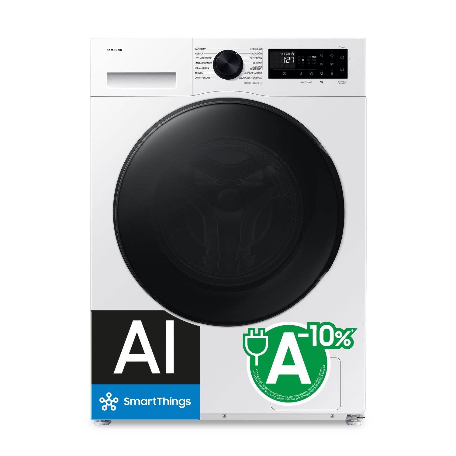 Lavasecadora 9kg/6kg AI EcoBubble™ Clase D/A Blanca WD90DG5B15BEEC Front White 