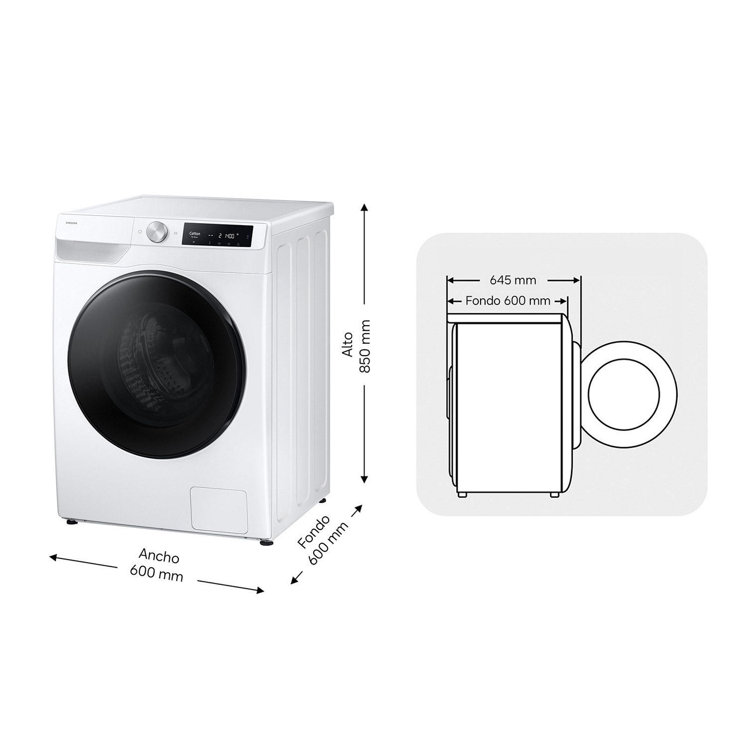 Lavasecadora 9kg/6kg Autodosificación Clase D/A Blanca WD90DG6B85BEU3 Blanco