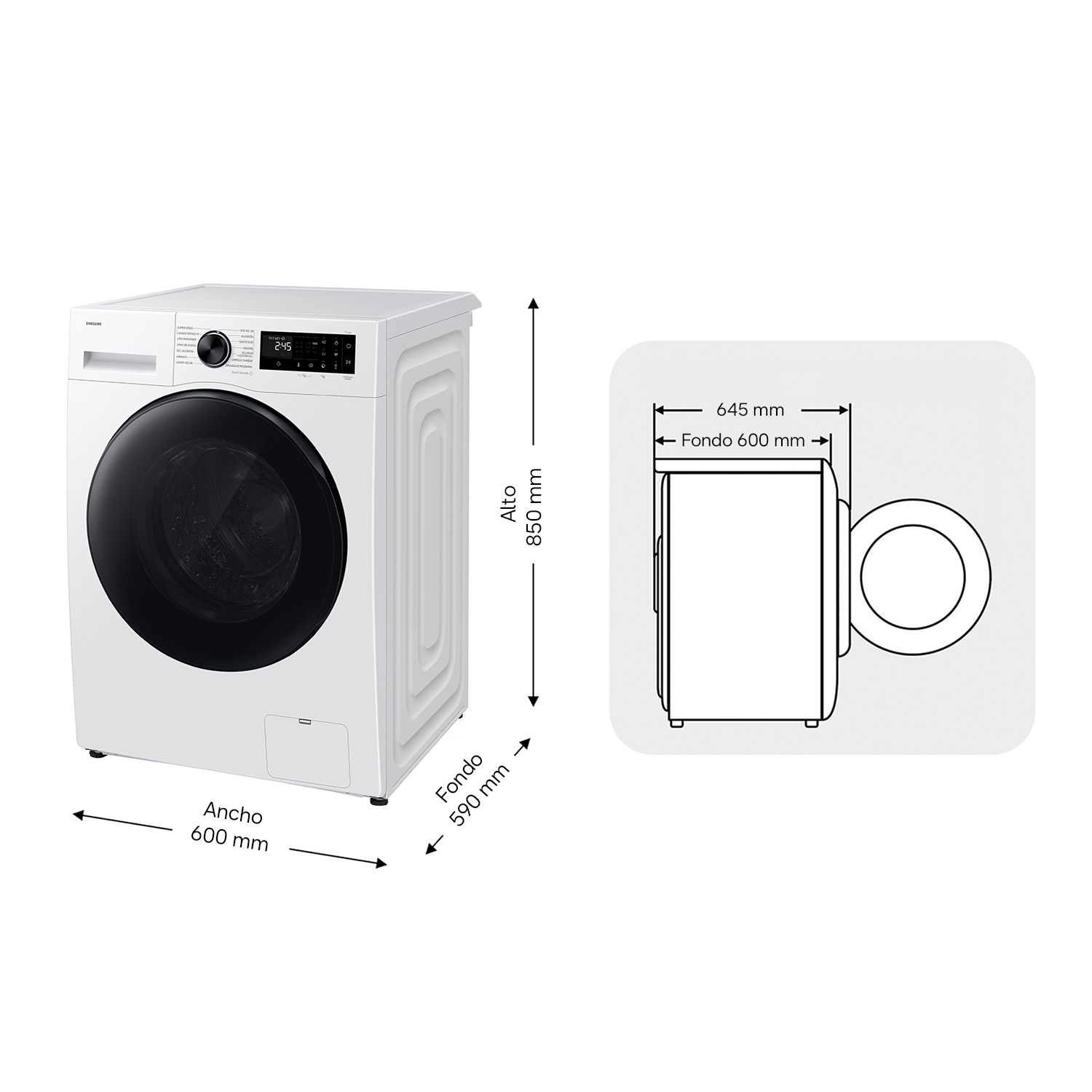 Lavasecadora AI 9Kg/6Kg AI EcoBubble™ Clase D/A Blanca WD90HG5U34BEEC ​ ​ ​ White