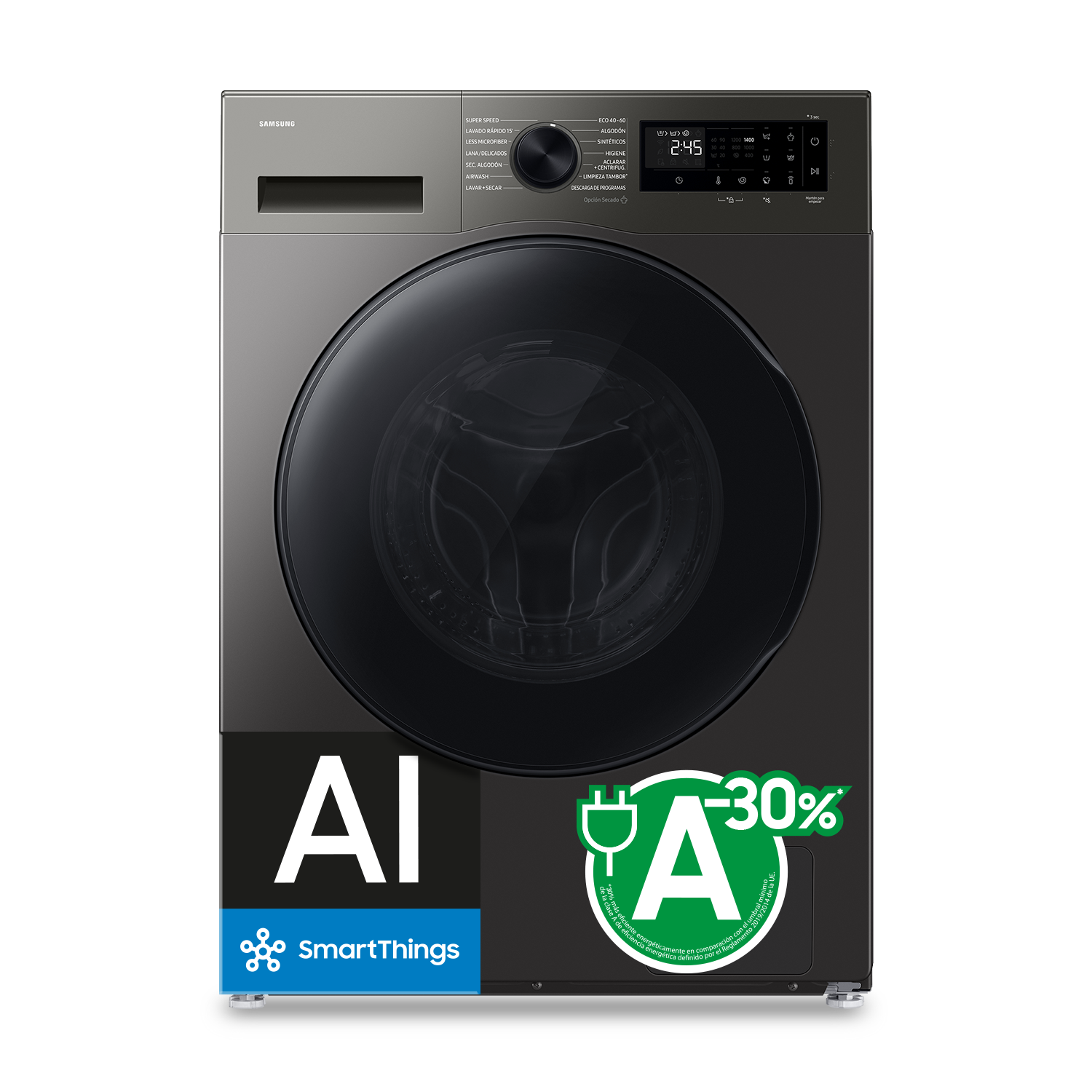 Lavasecadora AI 9Kg/6Kg AI EcoBubble™ Clase D/A Inox WD90HG5U34BXEC ​ ​ ​