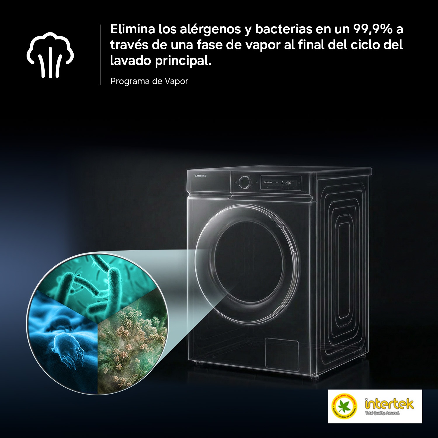Lavasecadora AI 9Kg/6Kg AI EcoBubble™ Clase D/A Inox WD90HG5U34BXEC ​ ​ ​ Refined Inox
