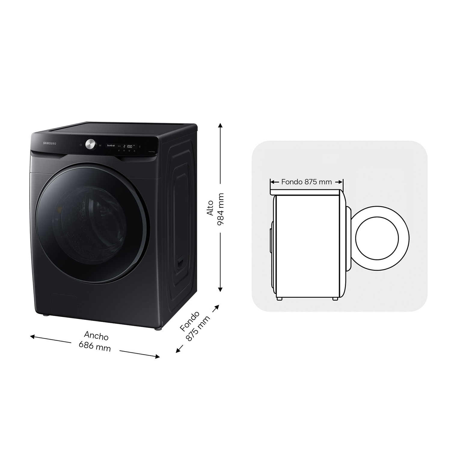 Lavadora AI 20kg AI EcoBubble™ Clase A Negra WF20DG8650BVU3 Negro