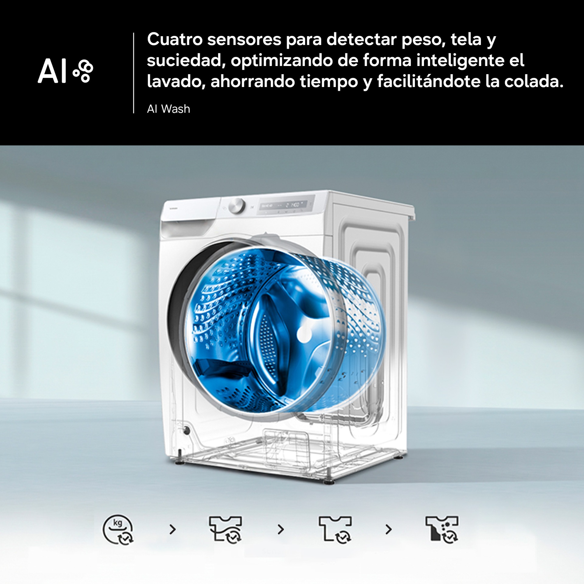 Lavadora Bespoke AI 20Kg AI EcoBubble™ Clase A Blanca WF20DG8650BWU3 Blanco