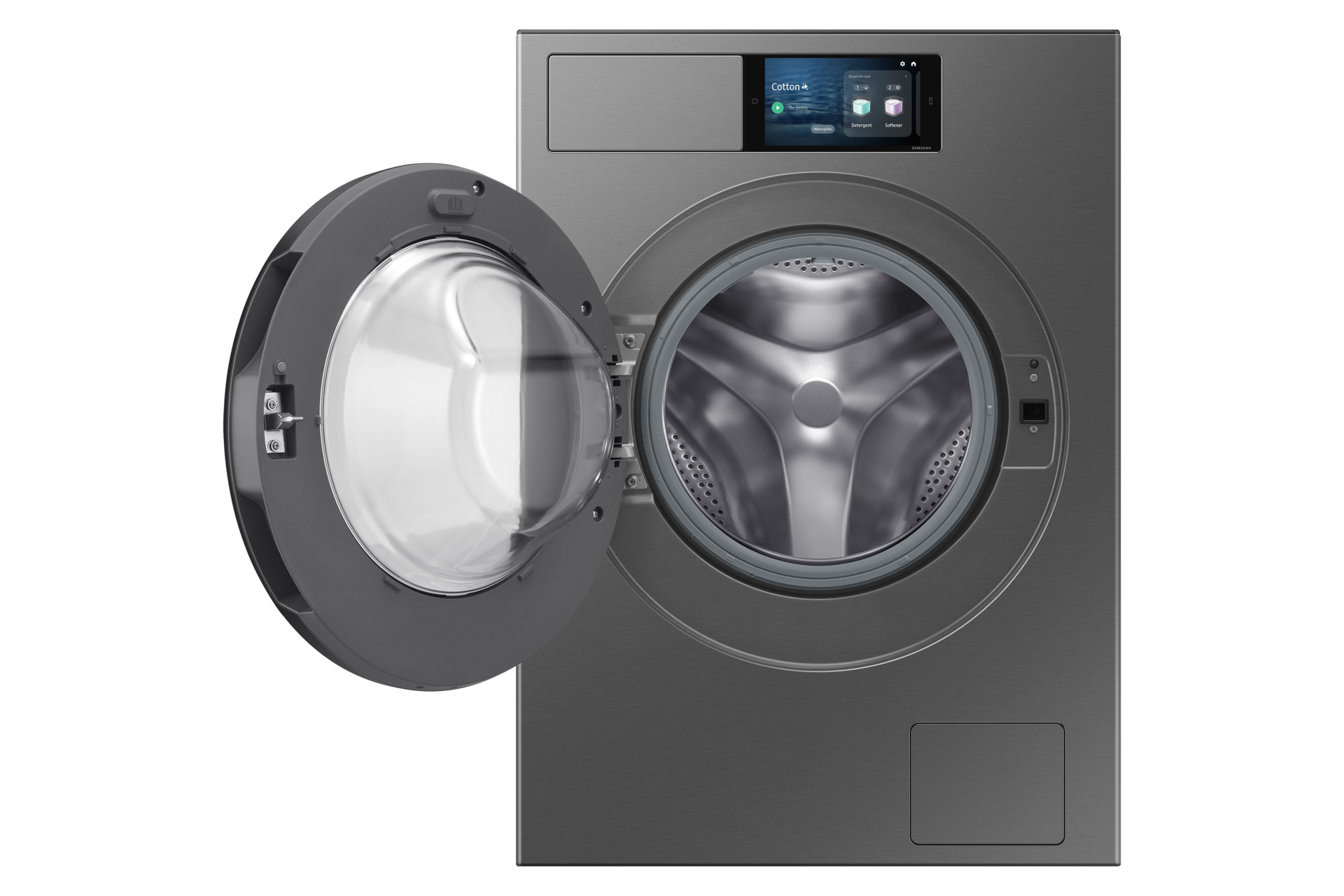 Lavadora Bespoke AI 9Kg Autodosificación Clase A Grafito WF90F09C4SU3 𝅸 ‎ Front-Open Silver 