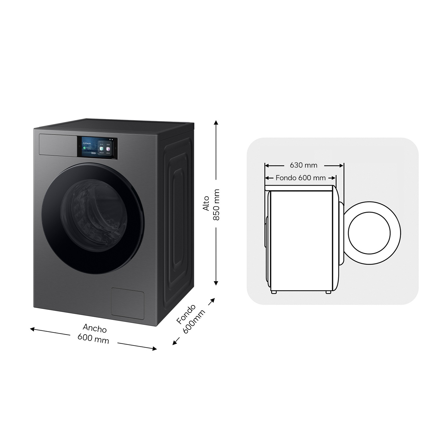 Lavadora Bespoke AI 9Kg Autodosificación Clase A Grafito WF90F09C4SU3 𝅸 ‎ Grafito